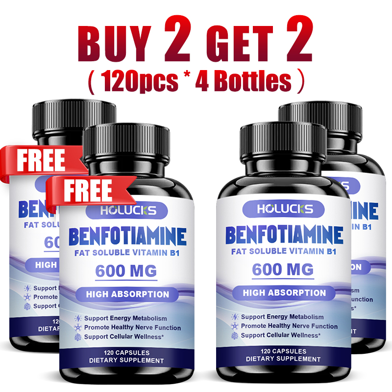 Health Wellness Energy - Benfotiamin-Kapseln, mit fettlöslichem Vitamin B1, unterstützen