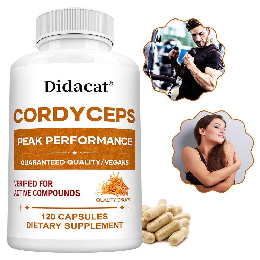 Health Wellness Energy - Cordyceps-Pilz-Kapseln 1000mg, Natürliches Wellness-Nahrungsergänzungsmittel, Unterstützt Gehirn,